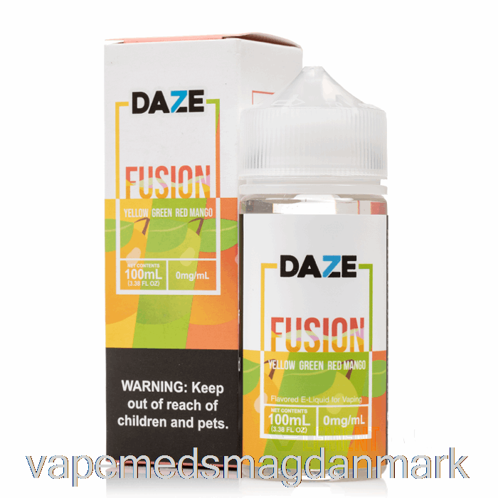 Vape Med Smag Gul Grøn Rød Mango - 7 Daze Fusion - 100ml 6mg